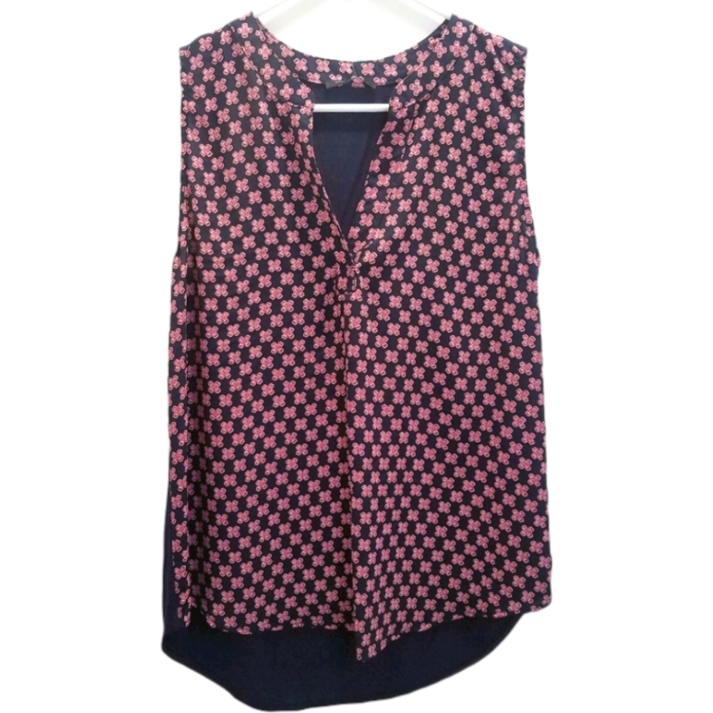 Papermoon Stitch Fix Women's Size Small Blouse Top Shirt Sleeveless Navy Blue